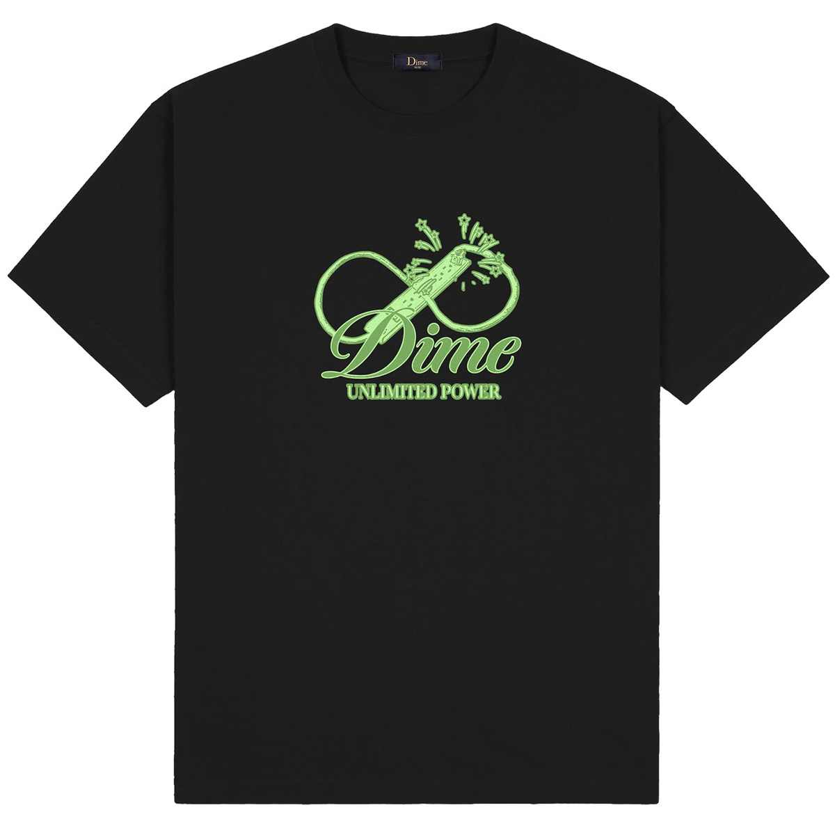 【関税込み】Dime ブラック Cursive Power Tシャツ Dime Cursive Power T-Shirt